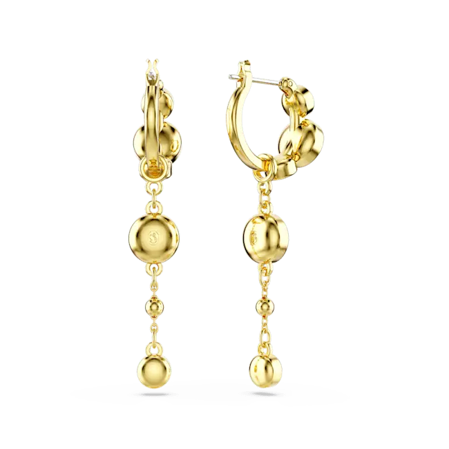 Swarovski Imber Drop Earrings Round Cut White Mixed Metal Finish - Bluestreak Crystals