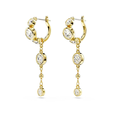 Swarovski Imber Drop Earrings Round Cut White Mixed Metal Finish - Bluestreak Crystals