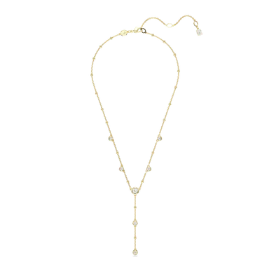 Swarovski Imber Y Necklace Round Cut Scatter White Gold-Tone Plated - Bluestreak Crystals