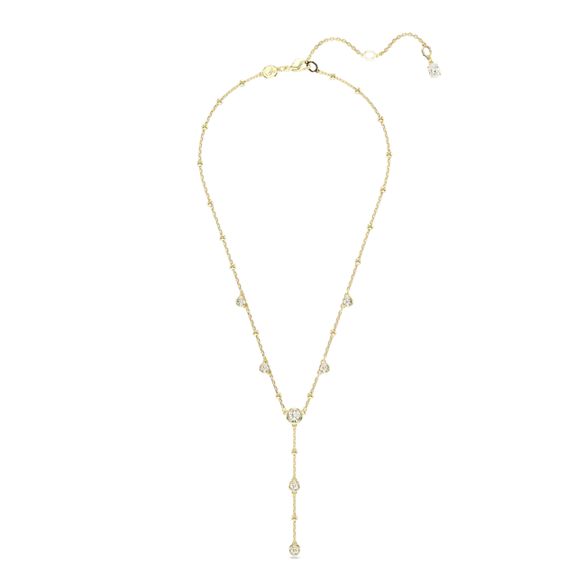Swarovski Imber Y Necklace Round Cut Scatter White Gold-Tone Plated - Bluestreak Crystals