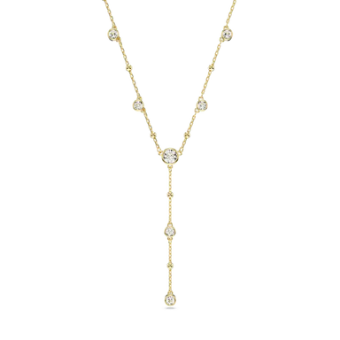 Swarovski Imber Y Necklace Round Cut Scatter White Gold-Tone Plated - Bluestreak Crystals