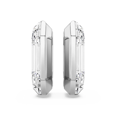 Swarovski Lucent Hoop Earrings Octagon Small White - Bluestreak Crystals