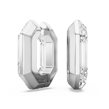 Swarovski Lucent Hoop Earrings Octagon Small White - Bluestreak Crystals