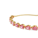 Swarovski Matrix Adjustable Bracelet Pear Cut Pink Gold-Tone Plated - Bluestreak Crystals