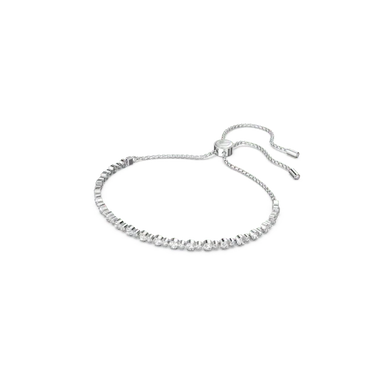 Swarovski Matrix Adjustable Tennis Bracelet Round Cut White Rhodium Plated - Bluestreak Crystals