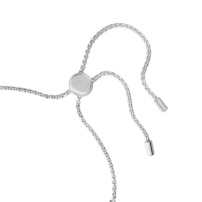Swarovski Matrix Adjustable Tennis Bracelet Round Cut White Rhodium Plated - Bluestreak Crystals