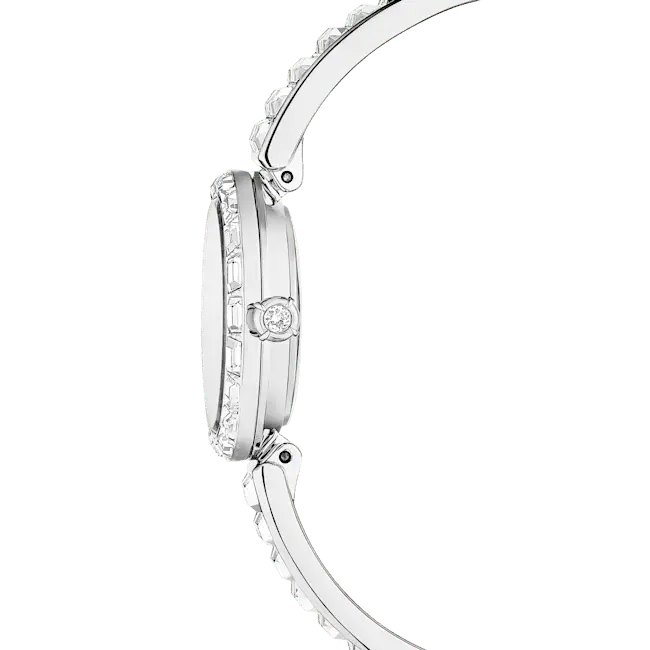 Swarovski Matrix Bangle Watch Swiss Made Crystal Bracelet Silver Tone - Bluestreak Crystals