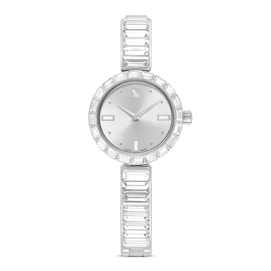 Swarovski Matrix Bangle Watch Swiss Made Crystal Bracelet Silver Tone - Bluestreak Crystals