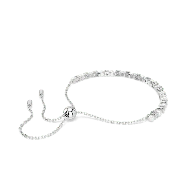Swarovski Matrix Bracelet Crystal Pearl Round Cut White Rhodium Plated - Bluestreak Crystals