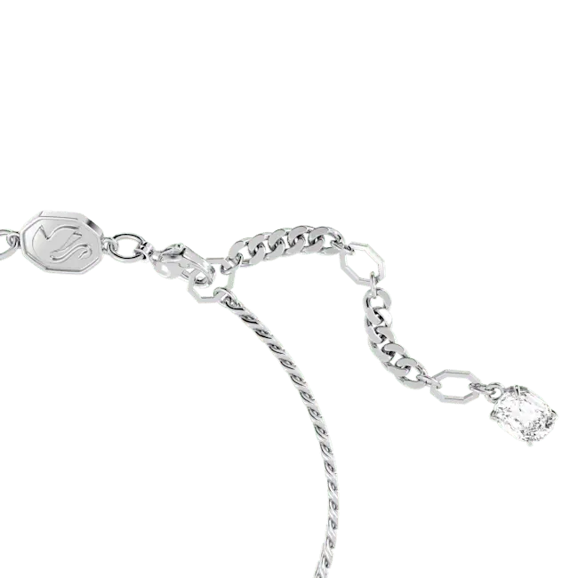 Swarovski Matrix Bracelet Heart White Rhodium Plated - Bluestreak Crystals