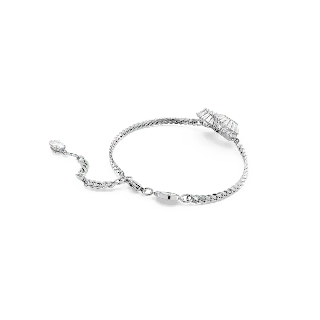 Swarovski Matrix Bracelet Heart White Rhodium Plated - Bluestreak Crystals