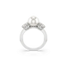 Swarovski Matrix Cocktail Ring Crystal Pearl Round Cut White Rhodium Plated - Bluestreak Crystals