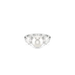 Swarovski Matrix Cocktail Ring Crystal Pearl Round Cut White Rhodium Plated - Bluestreak Crystals