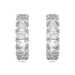 Swarovski Matrix Hoop Earrings Octagon Cut White Rhodium Plated - Bluestreak Crystals