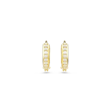Swarovski Matrix Hoop Earrings Round Cut White Gold-Tone Plated - Bluestreak Crystals