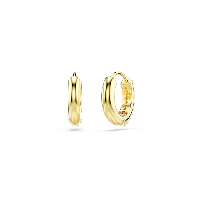 Swarovski Matrix Hoop Earrings Round Cut White Gold-Tone Plated - Bluestreak Crystals