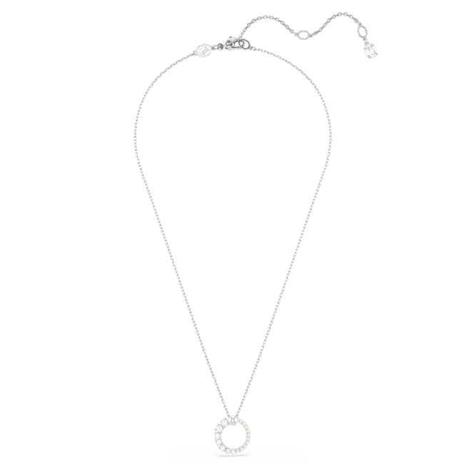 Swarovski Matrix Pendant Crystal Pearl Round Cut White Rhodium Plated - Bluestreak Crystals