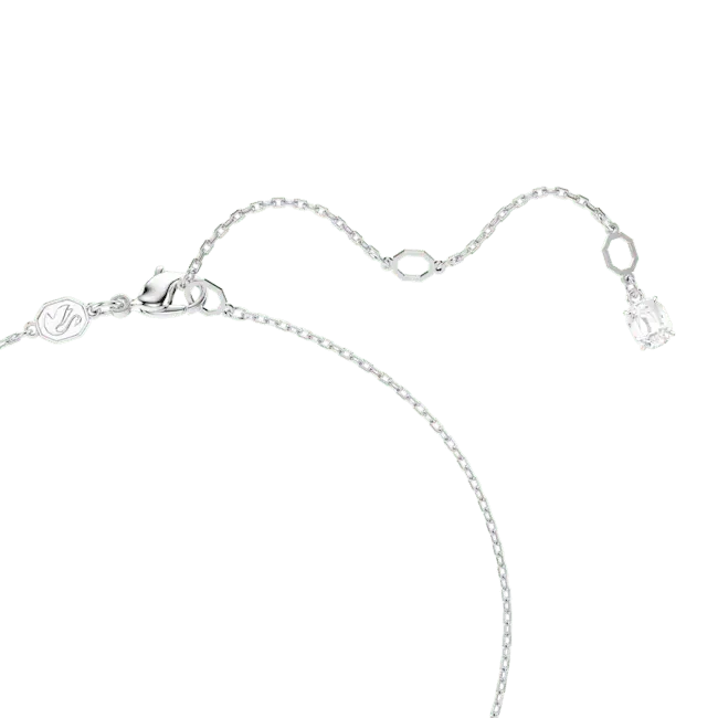 Swarovski Matrix Pendant Crystal Pearl Round Cut White Rhodium Plated - Bluestreak Crystals