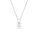Swarovski Matrix Pendant Crystal Pearl Round Cut White Rhodium Plated - Bluestreak Crystals
