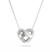 Swarovski Matrix Pendant Mixed Cuts Heart White Rhodium Plated - Bluestreak Crystals