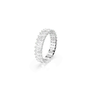 Swarovski Matrix Ring Baguette Cut White Rhodium Plated - Bluestreak Crystals