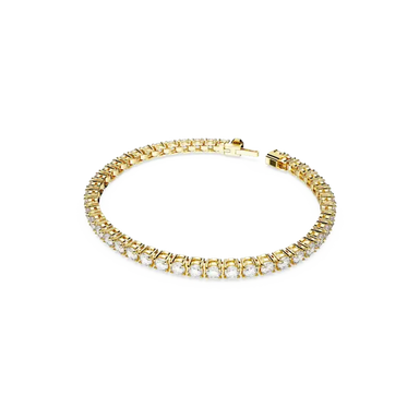 Swarovski Matrix Tennis Bracelet Round Cut White Gold-Tone Plated - Bluestreak Crystals