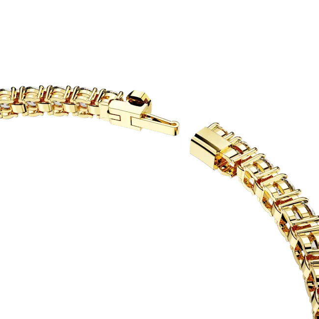 Swarovski Matrix Tennis Bracelet Round Cut White Gold-Tone Plated - Bluestreak Crystals