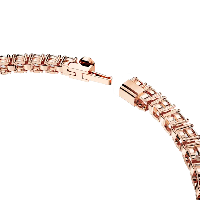 Swarovski Matrix Tennis Bracelet Round Cut White Rose Gold-Tone Plated - Bluestreak Crystals