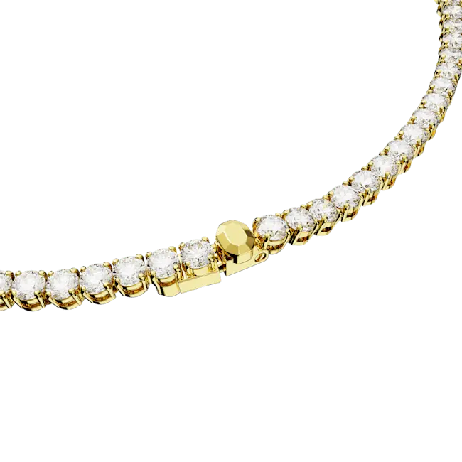 Swarovski Matrix Tennis Necklace Round Cut White Gold-Tone Plated - Bluestreak Crystals