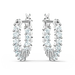 Swarovski Matrix Vittore Hoop Earrings Round Cut White Rhodium Plated - Bluestreak Crystals