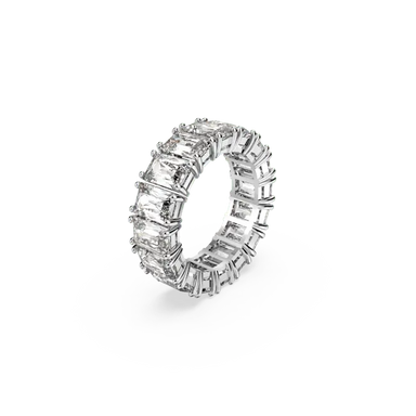Swarovski Matrix Vittore Ring Rectangular Cut White Rhodium Plated - Bluestreak Crystals