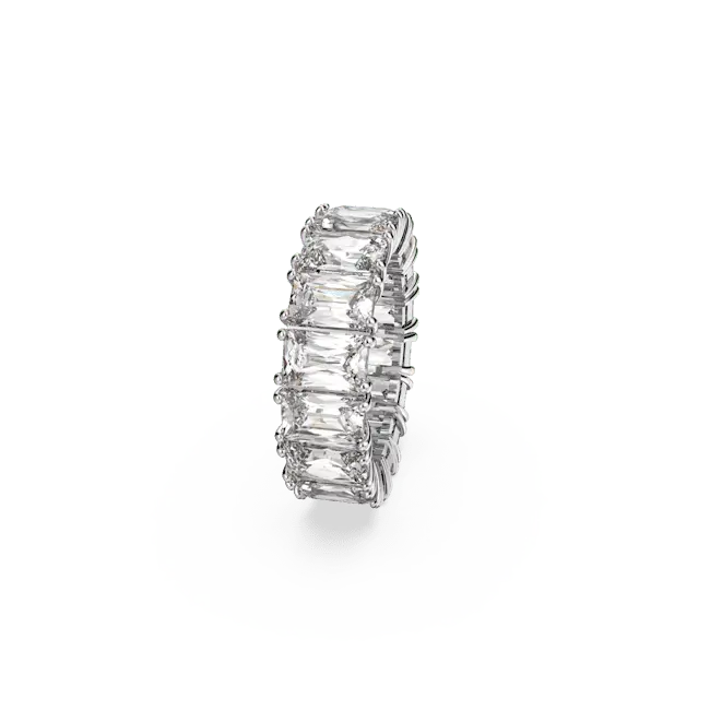 Swarovski Matrix Vittore Ring Rectangular Cut White Rhodium Plated - Bluestreak Crystals