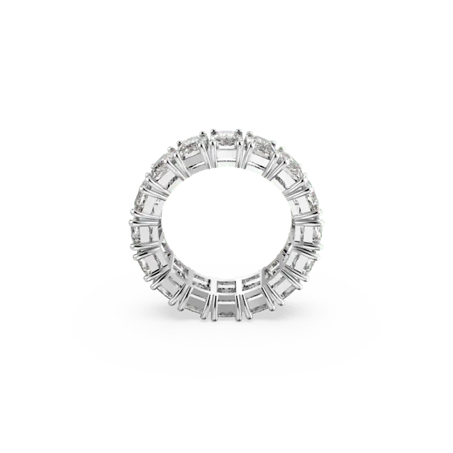Swarovski Matrix Vittore Ring Rectangular Cut White Rhodium Plated - Bluestreak Crystals