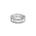 Swarovski Matrix Vittore Ring Rectangular Cut White Rhodium Plated - Bluestreak Crystals
