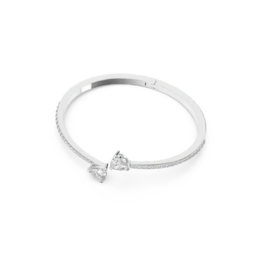Swarovski Mesmera Bangle Heart White Rhodium Plated - Bluestreak Crystals