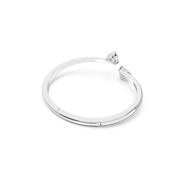 Swarovski Mesmera Bangle Heart White Rhodium Plated - Bluestreak Crystals