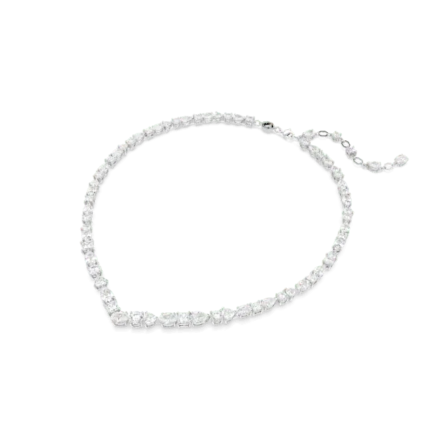 Swarovski Mesmera Necklace Mixed Cuts White Rhodium Plated - Bluestreak Crystals