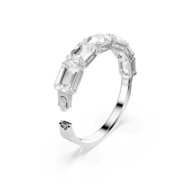 Swarovski Millenia Bangle Octagon Cut White Rhodium Plated - Bluestreak Crystals