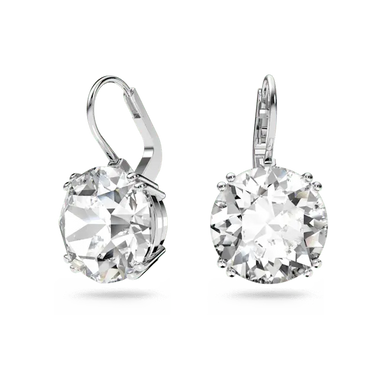 Swarovski Millenia Drop Earrings Round Cut White Rhodium Plated - Bluestreak Crystals