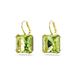 Swarovski Millenia Drop Earrings Square Cut Green Gold-Tone Plated - Bluestreak Crystals