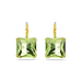Swarovski Millenia Drop Earrings Square Cut Green Gold-Tone Plated - Bluestreak Crystals