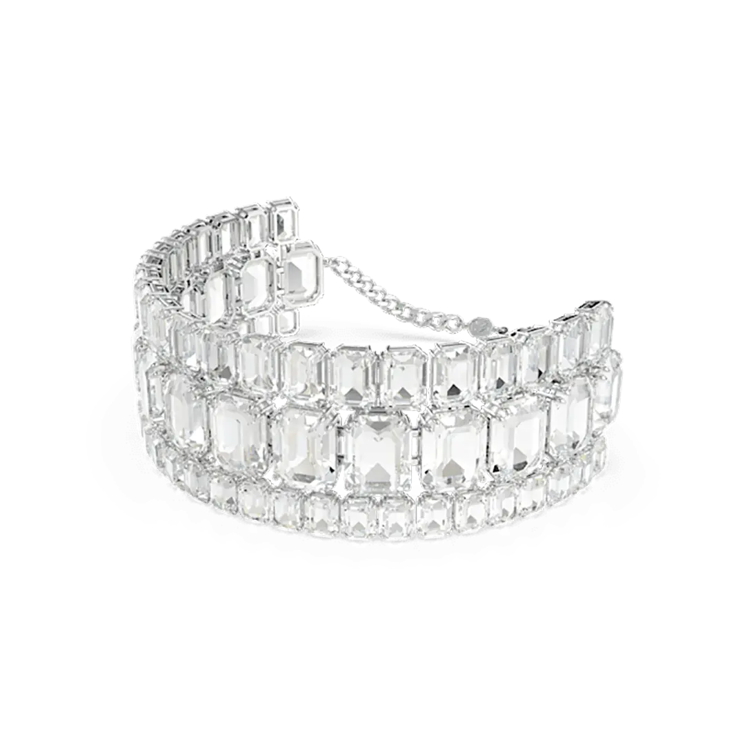 Swarovski Millenia Statement Choker Octagon Cut White Rhodium Plated - Bluestreak Crystals