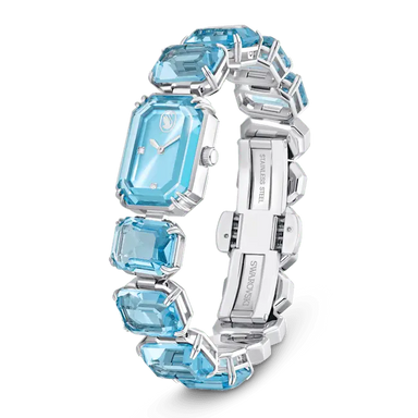 Swarovski Millenia Watch Octagon Cut Bracelet Blue Stainless Steel - Bluestreak Crystals