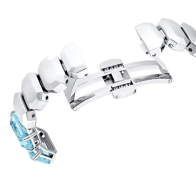 Swarovski Millenia Watch Octagon Cut Bracelet Blue Stainless Steel - Bluestreak Crystals