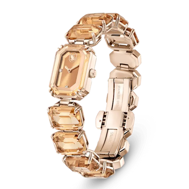 Swarovski Millenia Watch Octagon Cut Bracelet Brown Stainless Steel - Bluestreak Crystals