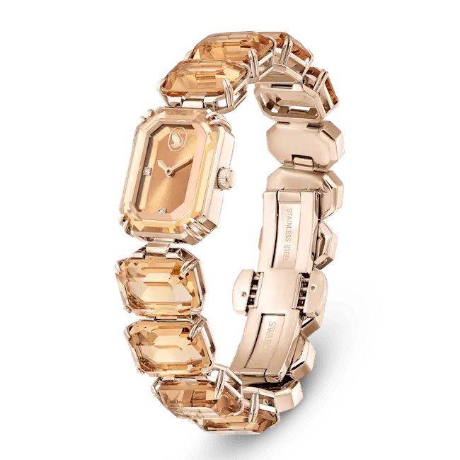 Swarovski Millenia Watch Octagon Cut Bracelet Brown Stainless Steel - Bluestreak Crystals