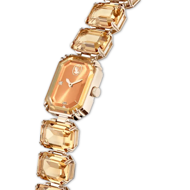 Swarovski Millenia Watch Octagon Cut Bracelet Brown Stainless Steel - Bluestreak Crystals