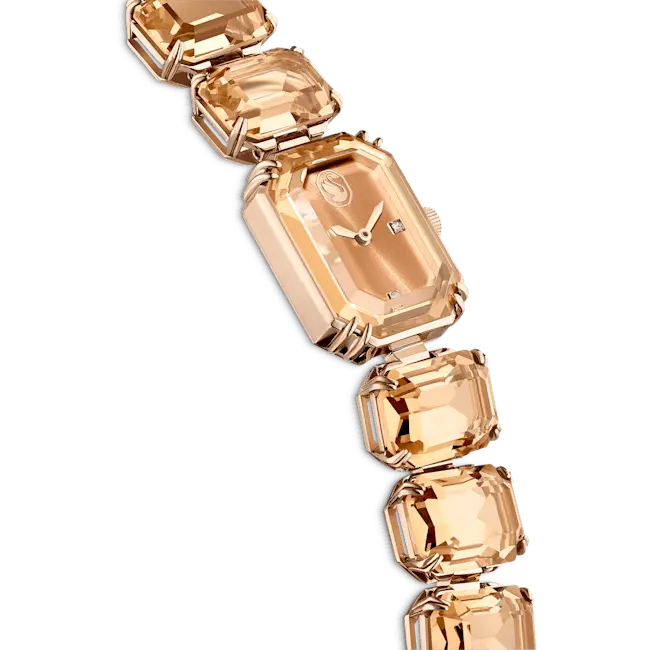 Swarovski Millenia Watch Octagon Cut Bracelet Brown Stainless Steel - Bluestreak Crystals