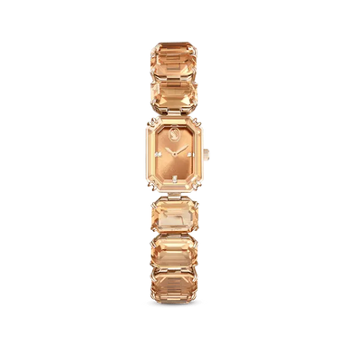 Swarovski Millenia Watch Octagon Cut Bracelet Brown Stainless Steel - Bluestreak Crystals