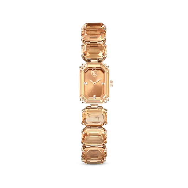 Swarovski Millenia Watch Octagon Cut Bracelet Brown Stainless Steel - Bluestreak Crystals